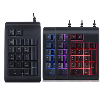 

Mini Numeric Keypad with LED Backlight 19 Keys Number Keyboard USB Wired Numpad Waterproof ABS For Laptop Desktop PC