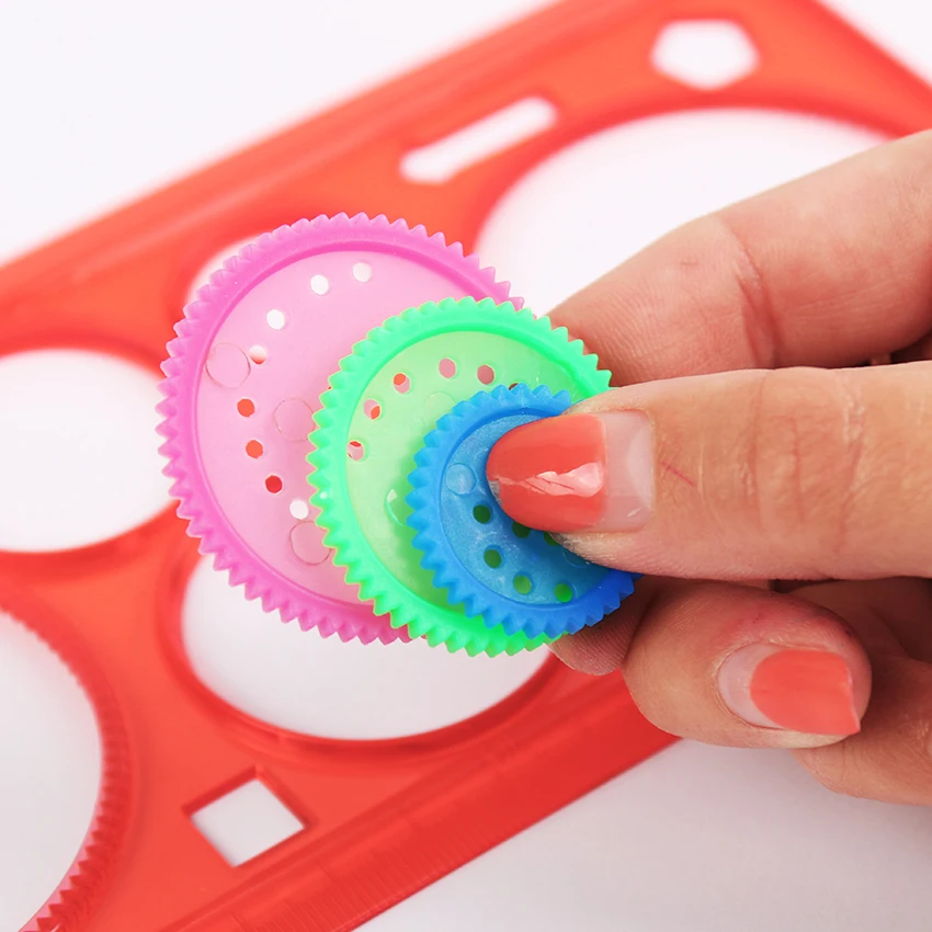Многофункциональная пластиковая линейка Спирограф для детей 2 шт.|plastic ruler|spirograph
