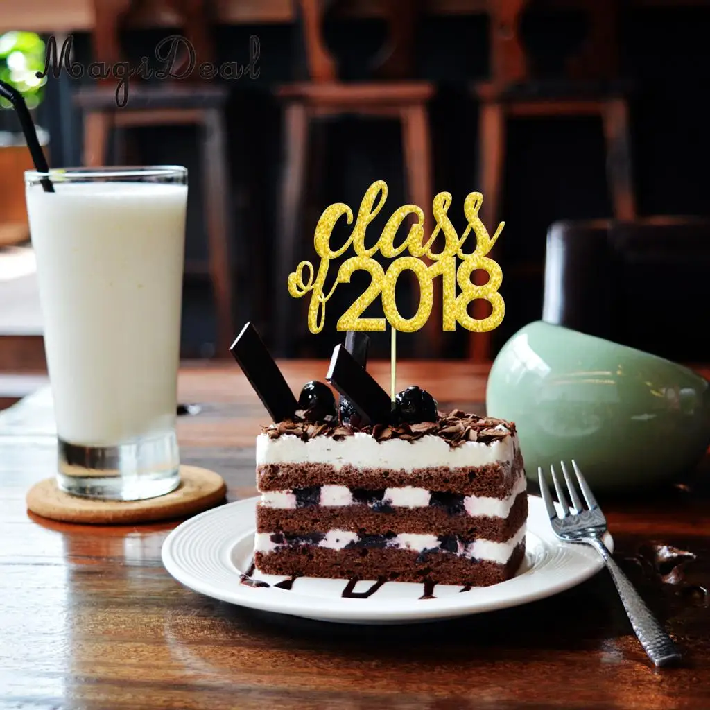 Pack of 20 Class of 2018 Cake Cupcake Toppers Congratulation Graduation Party Fruit Muffin Food Sticks
