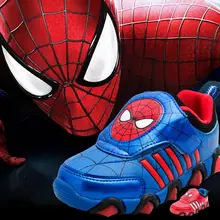 Весна осень новая детская обувь Человек-паук Flasher модные спортивные кроссовки для детей спортивный светодиодный светильник обувь для мальчиков