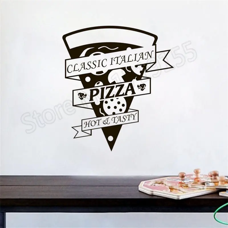 Pizza Sticker Food Wall Decal Restaurant Removable Interior Mural Vinyl Kitchen Wall Stickers Restaurant Sticker Posters ZW375