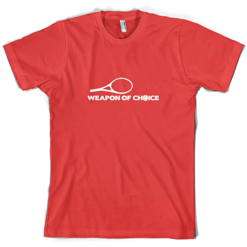 

Weapon Of Choice Tennier - Mens T-Shirt - Racquet - Wimbledon - 10 Colours Mans Unique Cotton Short Sleeves O-Neck T Shirt