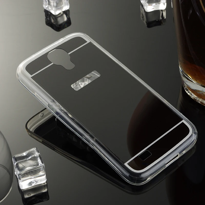 Для samsung galaxy S4 зеркальный чехол мягкий для задней крышки из ТПУ i9500 сотового