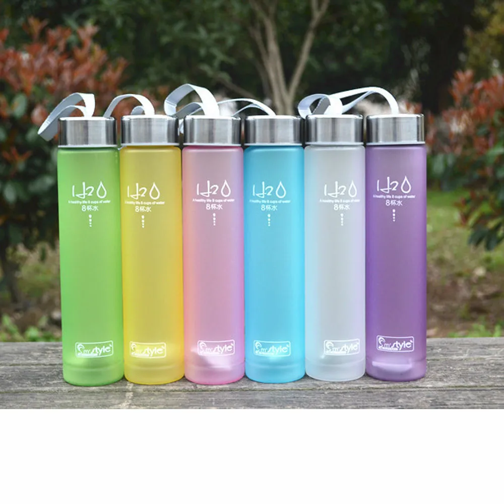 

2019 hot new products Outdoor Camping Cup Creative Frosted Colorful Plastic Straight Bottle Accessories decoration home