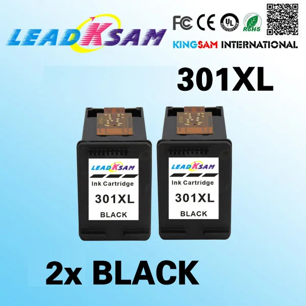 

2pcs leadksam 301XL Ink Cartridge Black compatible for hp 301 CH563EE Deskjet 1050 2050 2050s printer