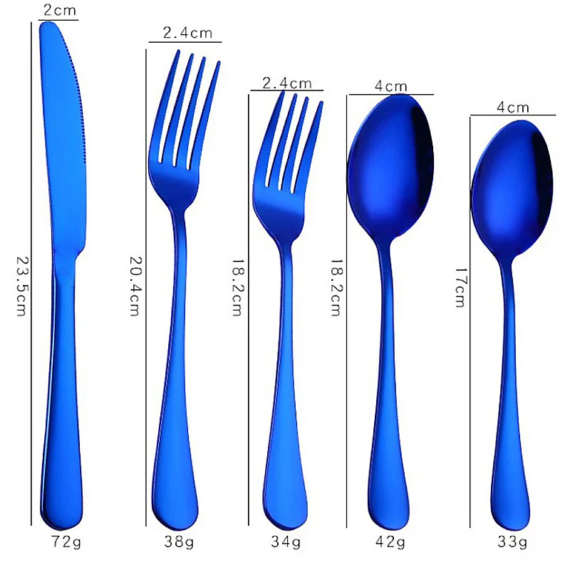 Горячая 5 шт./компл. высокого качества из нержавеющей стали Радужный фиолетовый столовый нож вилка ложка столовые приборы, для кухни посуда столовые приборы набор столовых приборов