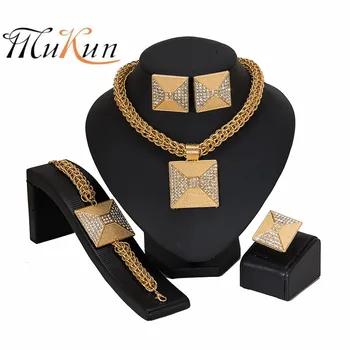

MUKUN Dubai gold-colorful Luxury Jewelry Sets Brand italian jewelry sets for women Fashion statement jewelry set Wholesale