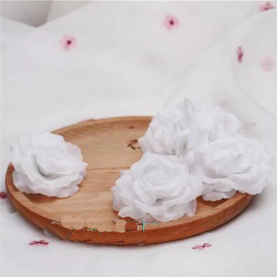 Одна деталь 8 см золотая искусственная Роза Цветок голова DIY ВЕНОК поддельные цветы свадебное украшение день Святого Валентина Подарочная коробка Декор Флорес - Цвет: White