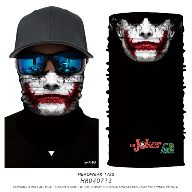 3D бесшовная Бандана с животным горлышком на Хэллоуин повязка на голову с маской черепом бандана шарф камуфляж головные уборы Велоспорт Jokers головной платок - Цвет: HR040713