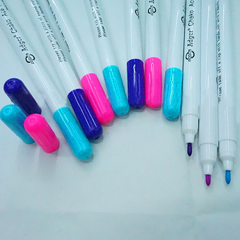 

12Pc Erasable Water Pens Fabric Markers Soluble Cross Stitch Markers Ink Patchwork Marking Chalk Tool DIY Needlework Sewing Tool