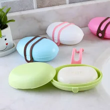 Портативный силиконовые мыльницы держатель с пряжкой печать чехол Водонепроницаемый мыло Футляр Ванная комната мыльница