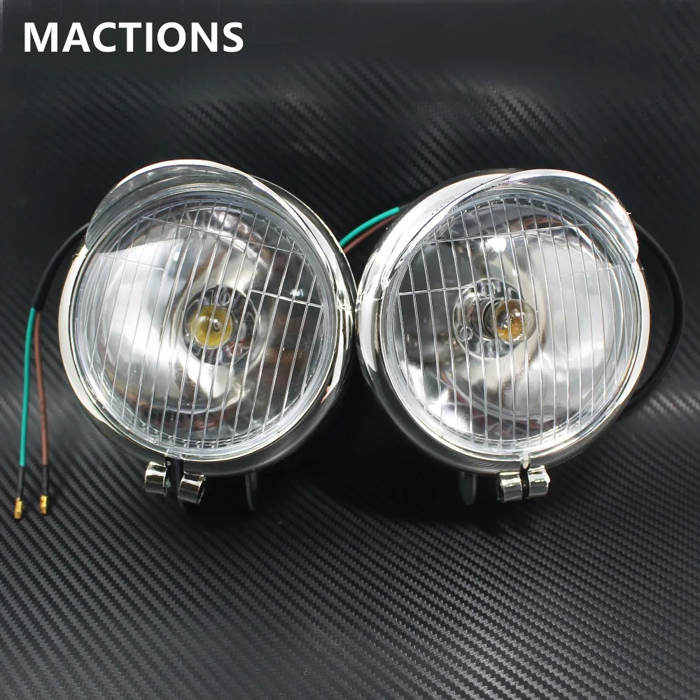1 пара хромированных противотуманных фар для мотоцикла универсальная фара DC12V