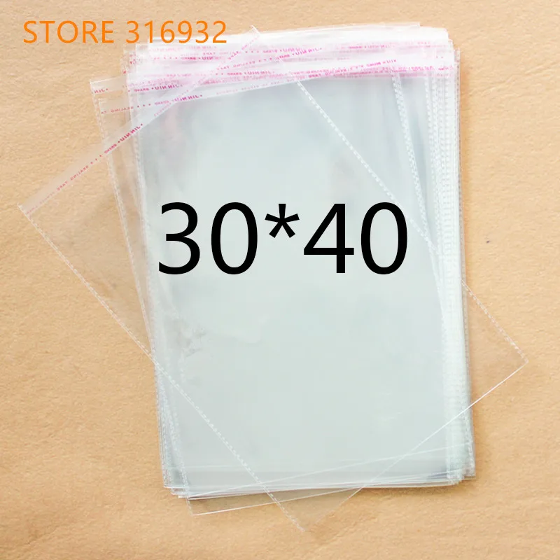 Clear Resealable Cellophane/BOPP/Poly Bags 30*40cm Transparent Opp Bag