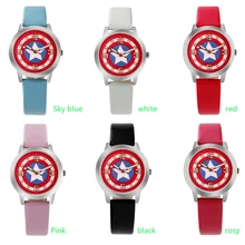 ot03 Cartoon Beautiful girl Captain America shield style Color number dial font b children b font