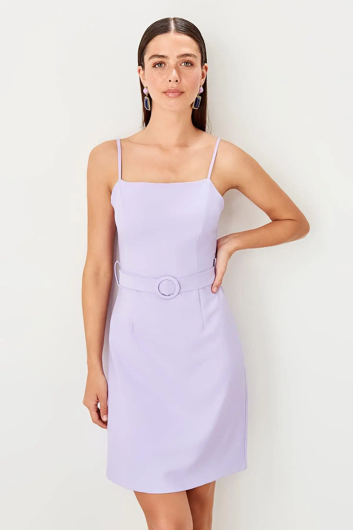 Trendyol Сиреневое платье Kemerli TWOSS19BB0530|Платья| |