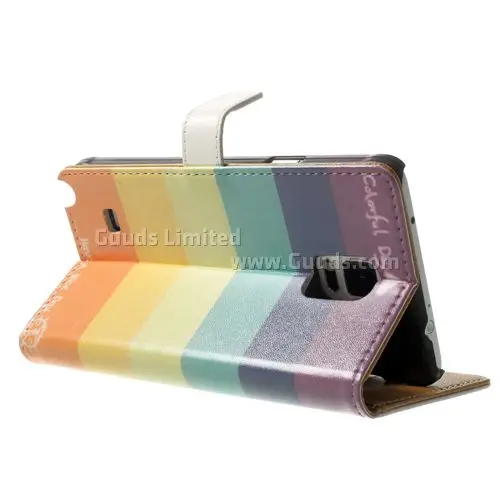 Rainbow Leather Flip Cover for Samsung Galaxy Note 4 N910