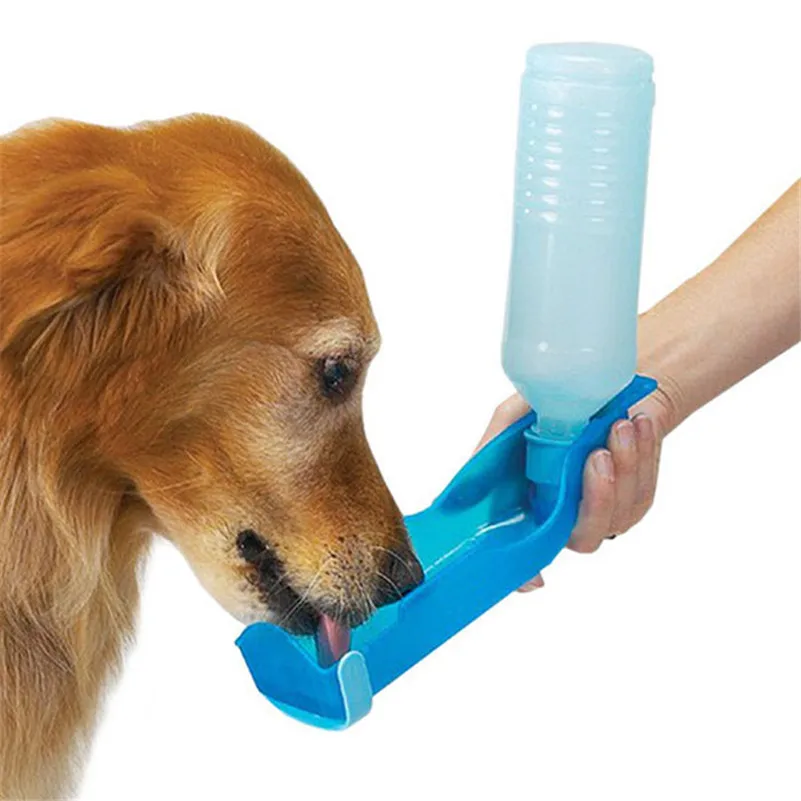 2 размера складная ПЭТ питьевая вода для собак бутылки путешествия ручной щенка собаки выдавливание бутылки воды диспенсер флип вниз воды Пан