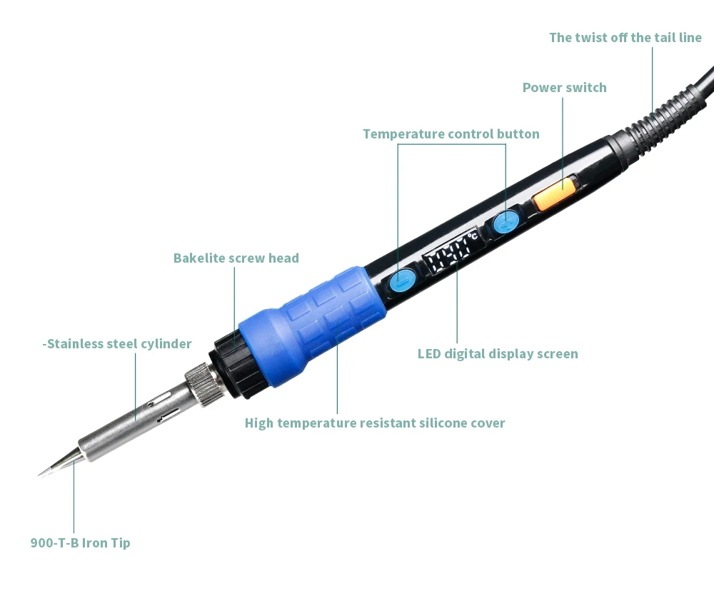 YIHUA 928D ESD Регулируемый температурный термостатический светодиодный цифровой электрический паяльник паяльная станция 65 Вт 220 В с европейской вилкой