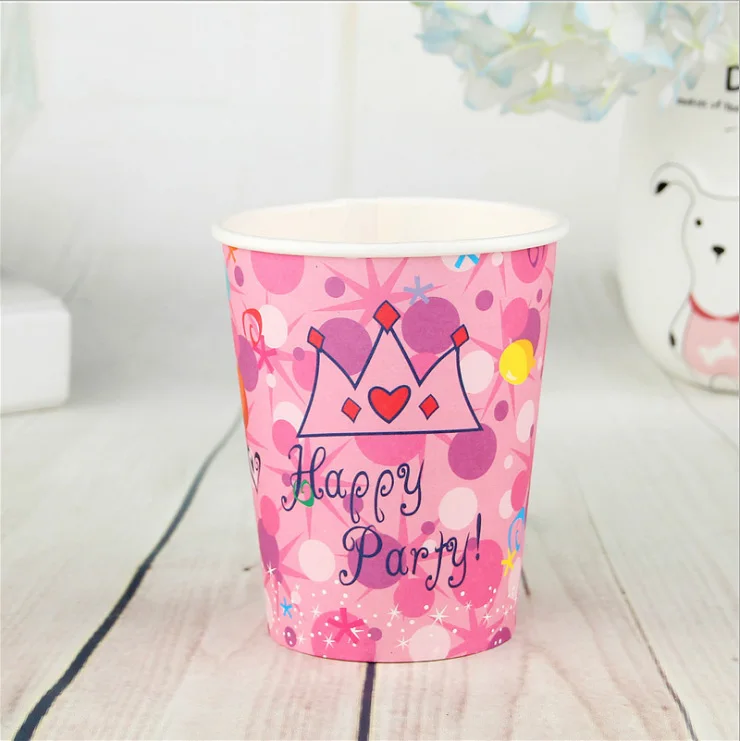 FANLUS Creative Princess Friendship Birthday Party Paper Cups Disposable Tableware (6pcs), Multi Color Party Supplies (7)