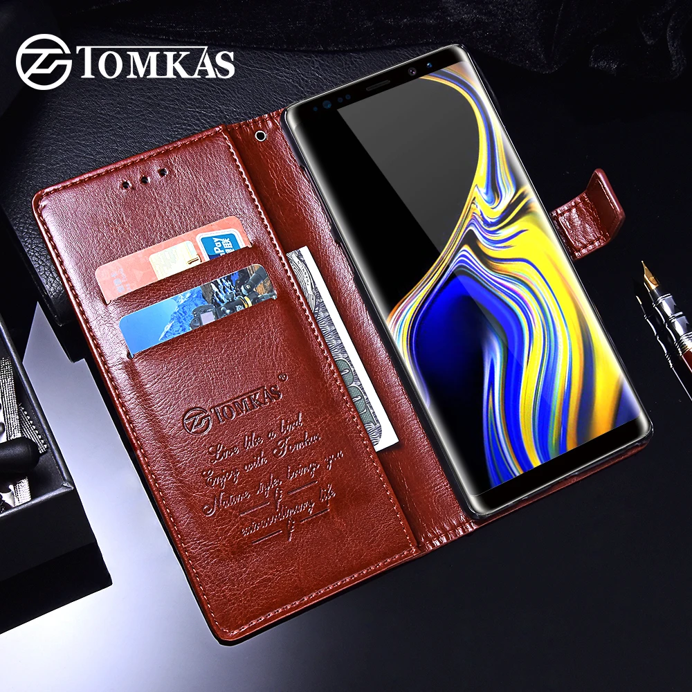 Чехол бумажник TOMKAS для Samsung Galaxy Note 9 8 S7 роскошный кожаный чехол чехлы S9 S8 Plus