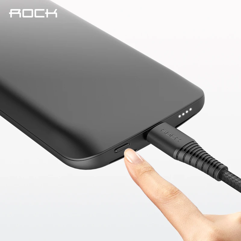 Rock Power Bank зарядное устройство чехол для Apple Iphone 6 6s 7 8 задняя крышка с зажимом