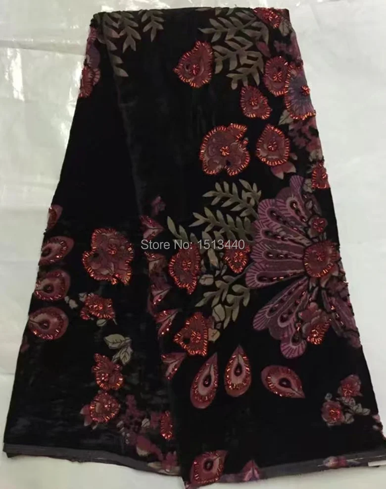 5yards/lot) NVL7724 4,high class African velvet fabric new design Nigerian velvet textile velour