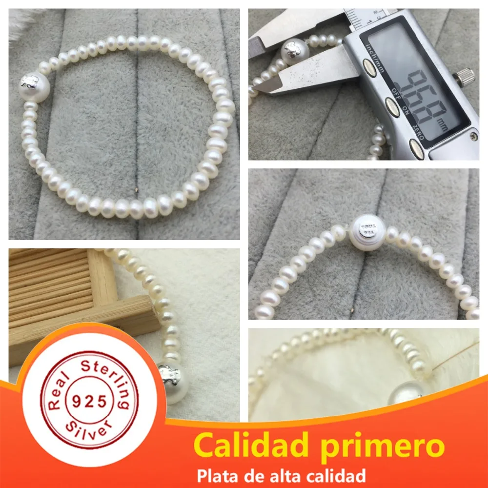 

EDELL 100% 925 Sterling Silver Pearl Bear Bracelet Women Fashion Charm Bracelet Gift Jewelry Free Shipping Wholesale 517091520