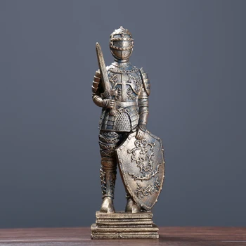 

Restoring ancient ways industry wind armor warriors set up creative bar children's room cabin resin sculpture crafts statue home