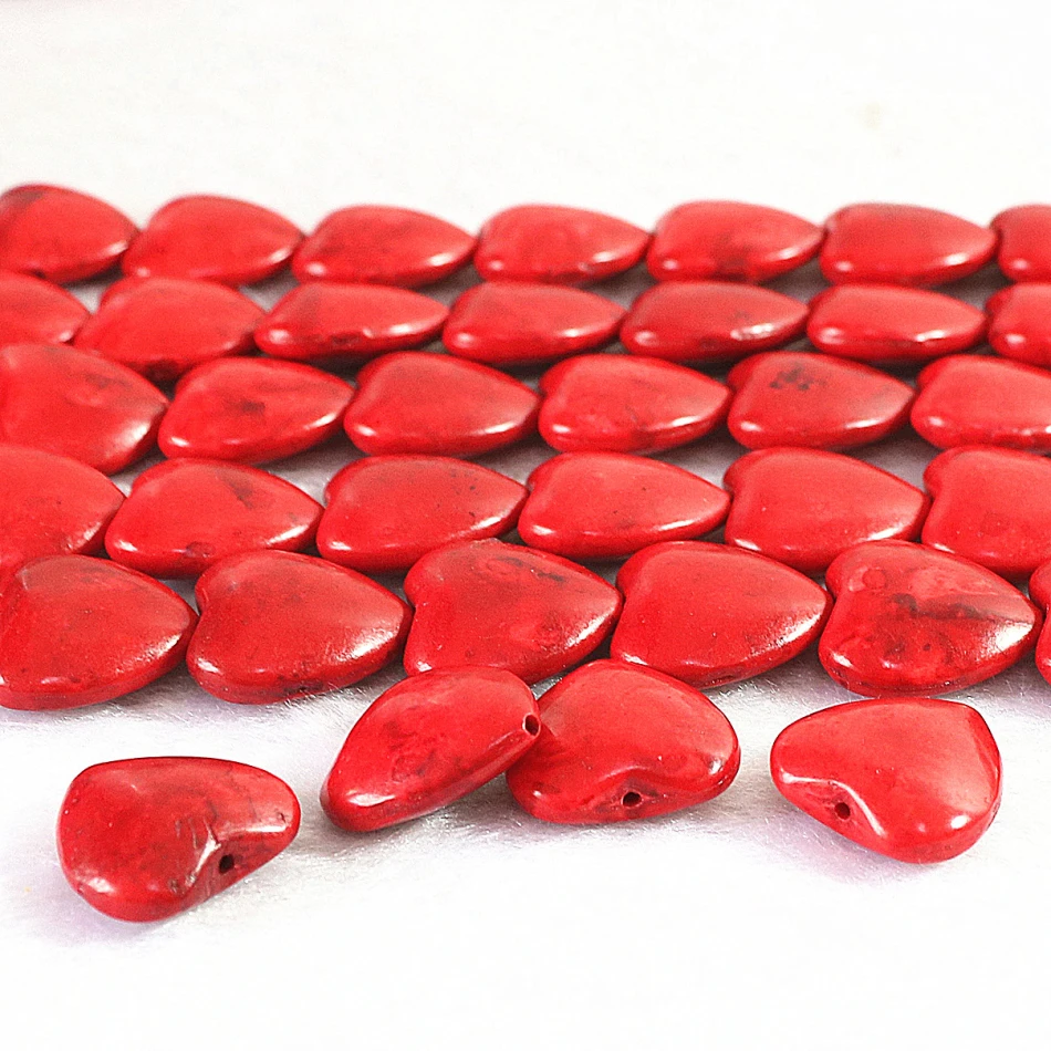 Темно-красный калаит бирюзовый камень 12 мм 15 мм Размер Горячая Распродажа бусины в форме сердца Изготовление ювелирных изделий B284