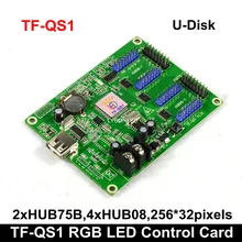 LongGreat TF-QS1 256*32 пикселей usb-диск асинхронизации RGB светодиодный контроллер, P4/P5/P6/P8/P10/P13.33 полноцветный светодиодный контроллер