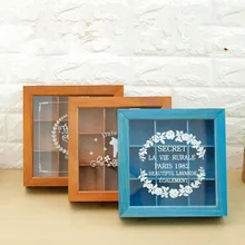 Caja de almacenamiento de madera Vintage para joyería y organizador para dulces Decoración de mesa de boda