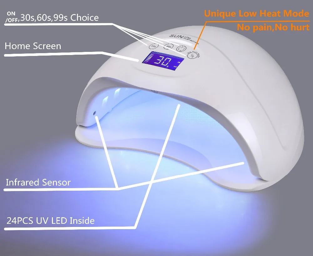 Сенсорный Умный контроль SUNUV 5 plus 48 Вт Сушилка для ногтей белая лампа 365nm + 405nm УФ лампа отверждения как лампа с УФ для геля профессиональная