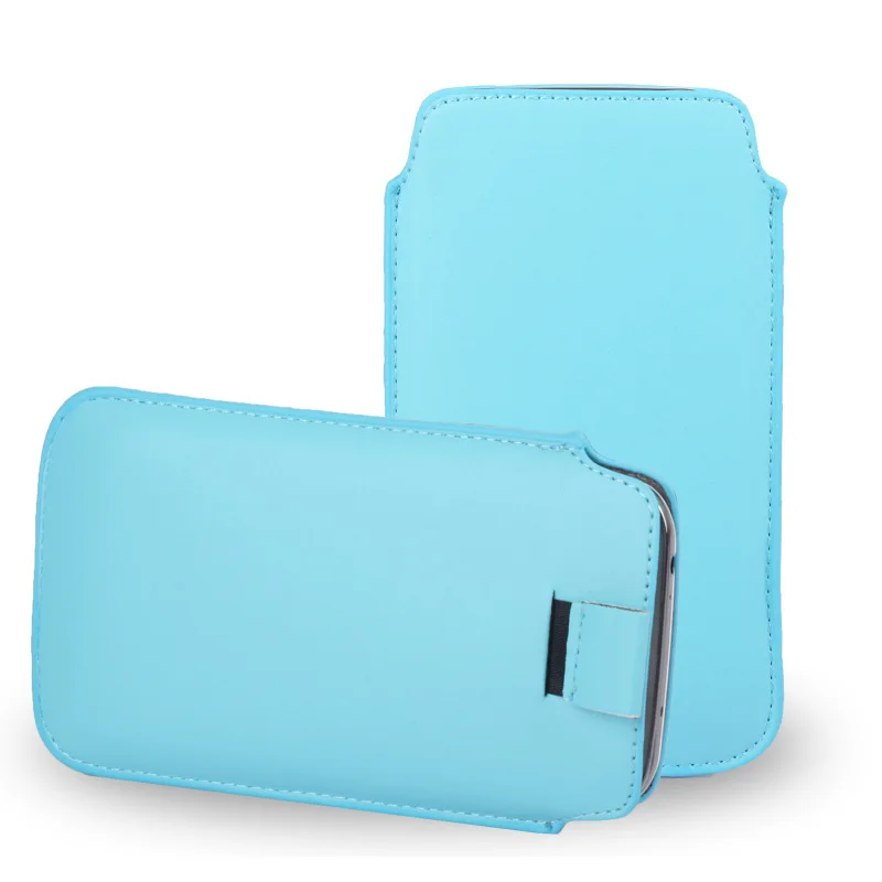 TOKOHANSUN для Nokia 500 130 105 ASHA 300 500 из искусственной кожи Pull Tab чехол сумка чехол для сотового телефона чехол s сумки оболочка - Цвет: Небесно-голубой