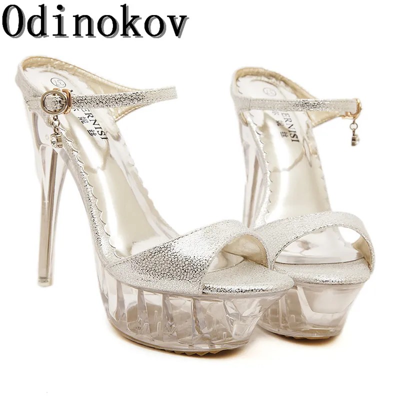 square silver heels
