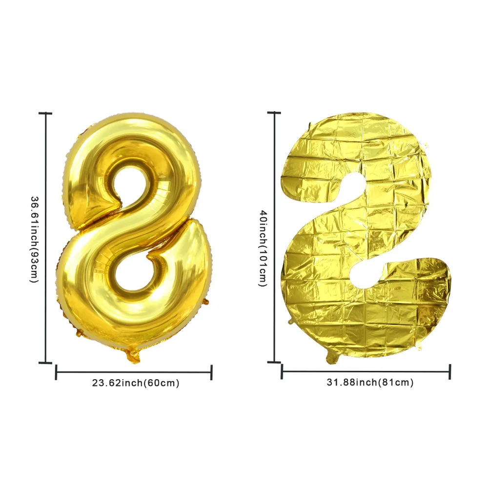 32/40 дюймов розовое золото номер фольги Воздушные шары Большие Гелиевые шары Свадебные украшения Рождество День рождения наборы; детский душ