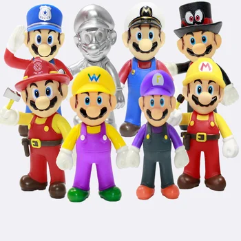 

13cm Super Mario Bros Bowser Luigi Koopa Yoshi Mario Wario Maker Odyssey Donkey Kong Toad PVC Action Figures Model Dolls Toys