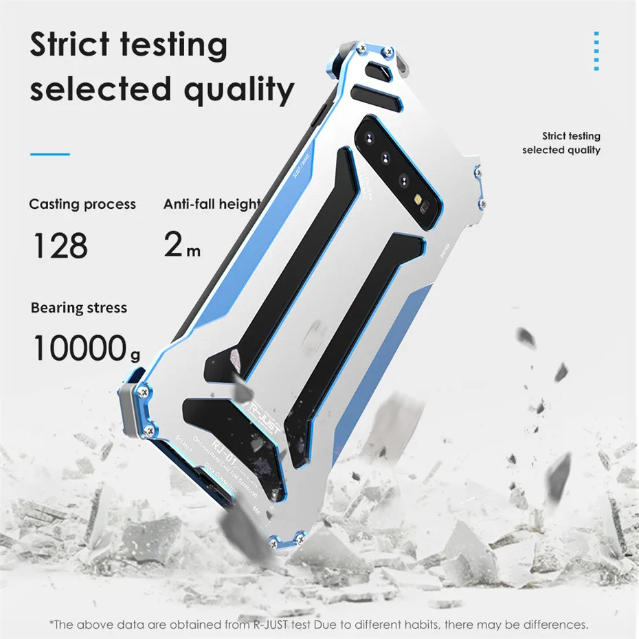 

R-JUST For Samsung Galaxy S10 Plus S9 S8 Plus Metal Bumper Back Case Armor Doom Aluminum Cover For Samsung Note 9 8 S10e