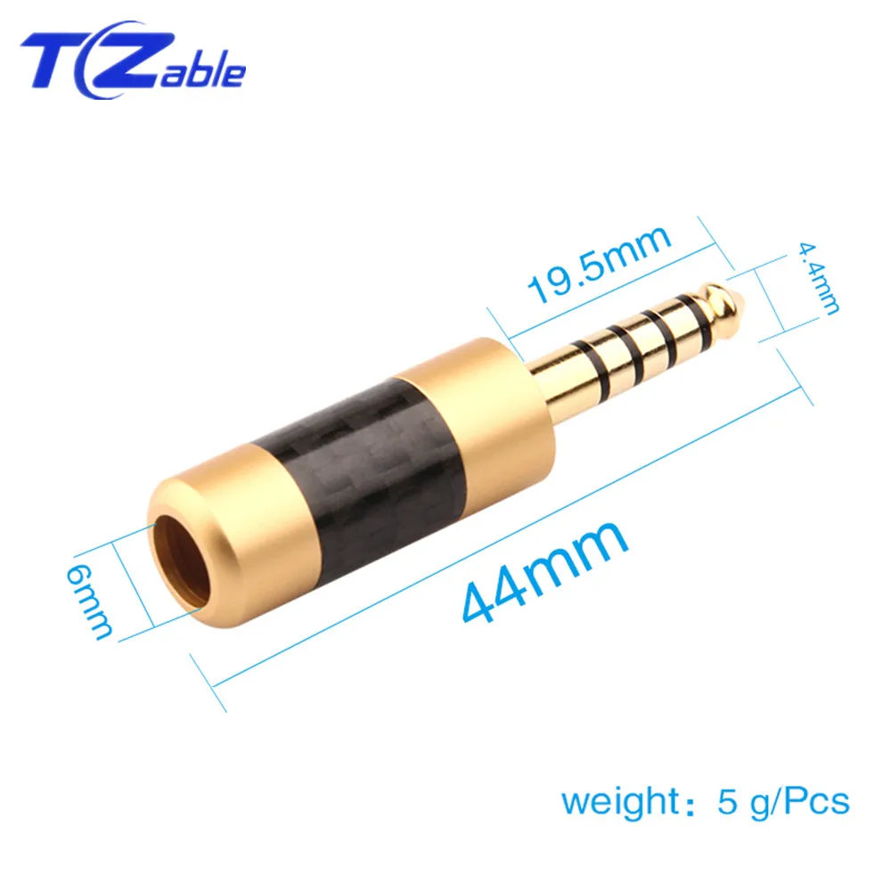 Headphone Plug Connector Gold Plated 4 4mm 5 Poles Balanced Headset Plug Stereo For Sony NW WM1Z A 4 4 Player Audio Adapter AUX