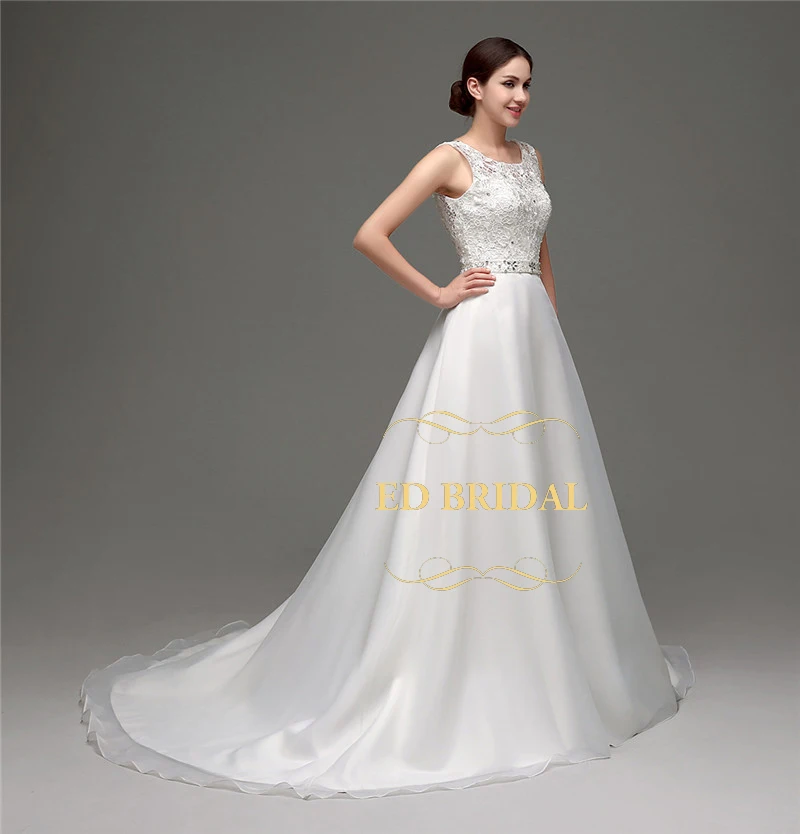 A Line Lace Organza Beaded Belt Wedding Dress Bridal Gown A Line Lace Organza Beaded Belt Wedding Dress Bridal Gown Robe De Mariee In Dresses From Weddings Events On Aliexpress Alibaba Group