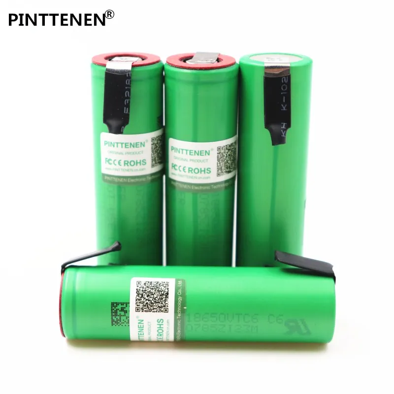 

100% VTC6 3.7V 3000 mAh 18650 Li-ion Rechargeable Battery 30A Discharge for Sony US18650VTC6 batteries + DIY Nickel Sheets