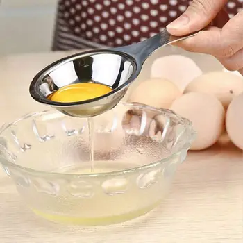 

Separator of egg yolk in stainless steel Separator White Egg Sieve Device Mini kitchen utensils (13 x 7 x 2.8 cm)