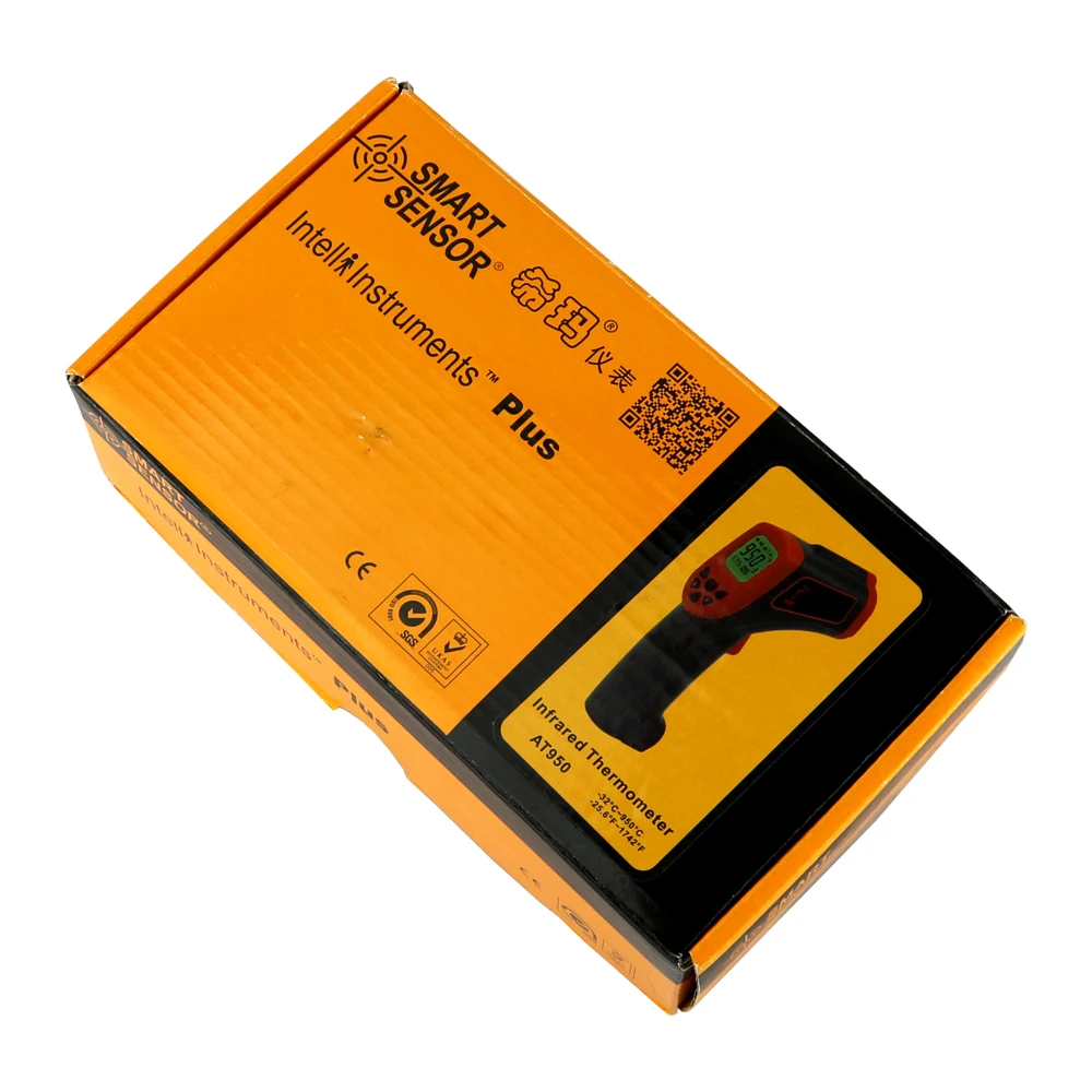 Умный датчик цифровой инфракрасный термометр Бесконтактный лазерный ИК температура пирометр в форме пистолета метр переносной ЖК-дисплей AT950