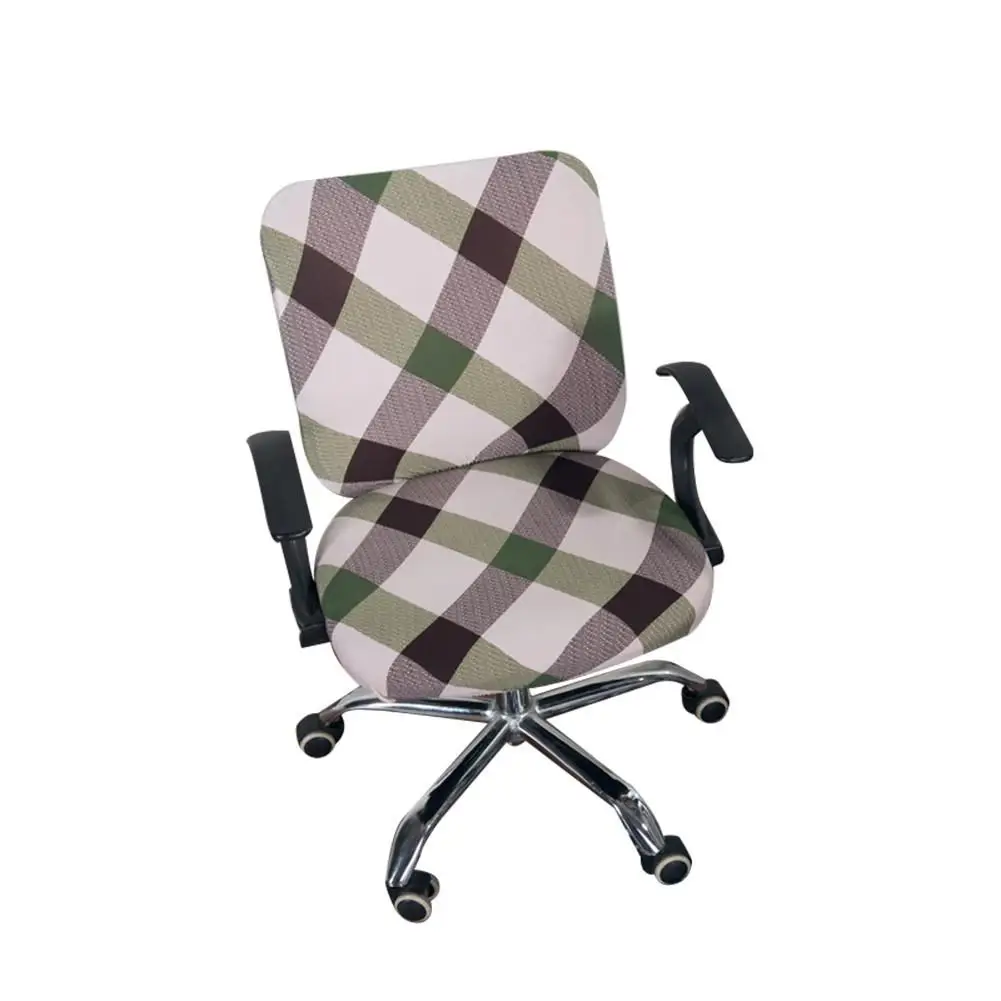 

Elastic Stretch Furniture Covers Spandex Computer Chair Office Chair Flower Printed Rotating Removable Chair Covers
