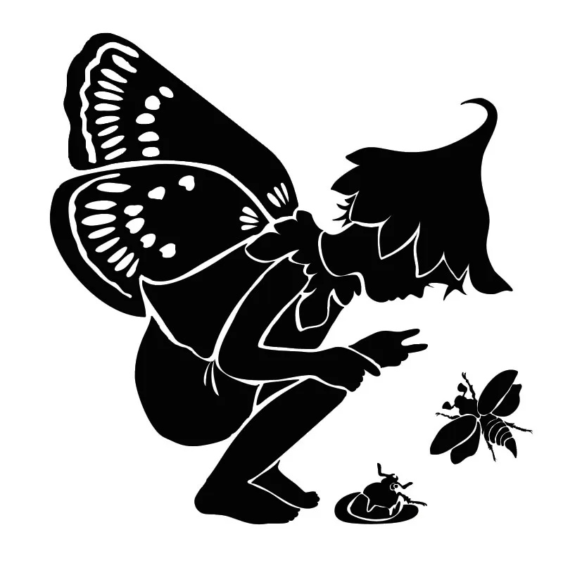 

Bare Feet Fairy And Insects Wall Sticker Babys Room Wall Decor Mural Removable Vinyl Wall Sticker Cute Cartoon Decoration