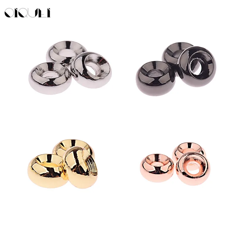 

OIQUEI 10 pcs/lot Big Hole Round Wheel Alloy Beads Spacers Beads Fits For DIY Bracelets Making Findings Charms Jewelry Wholesale