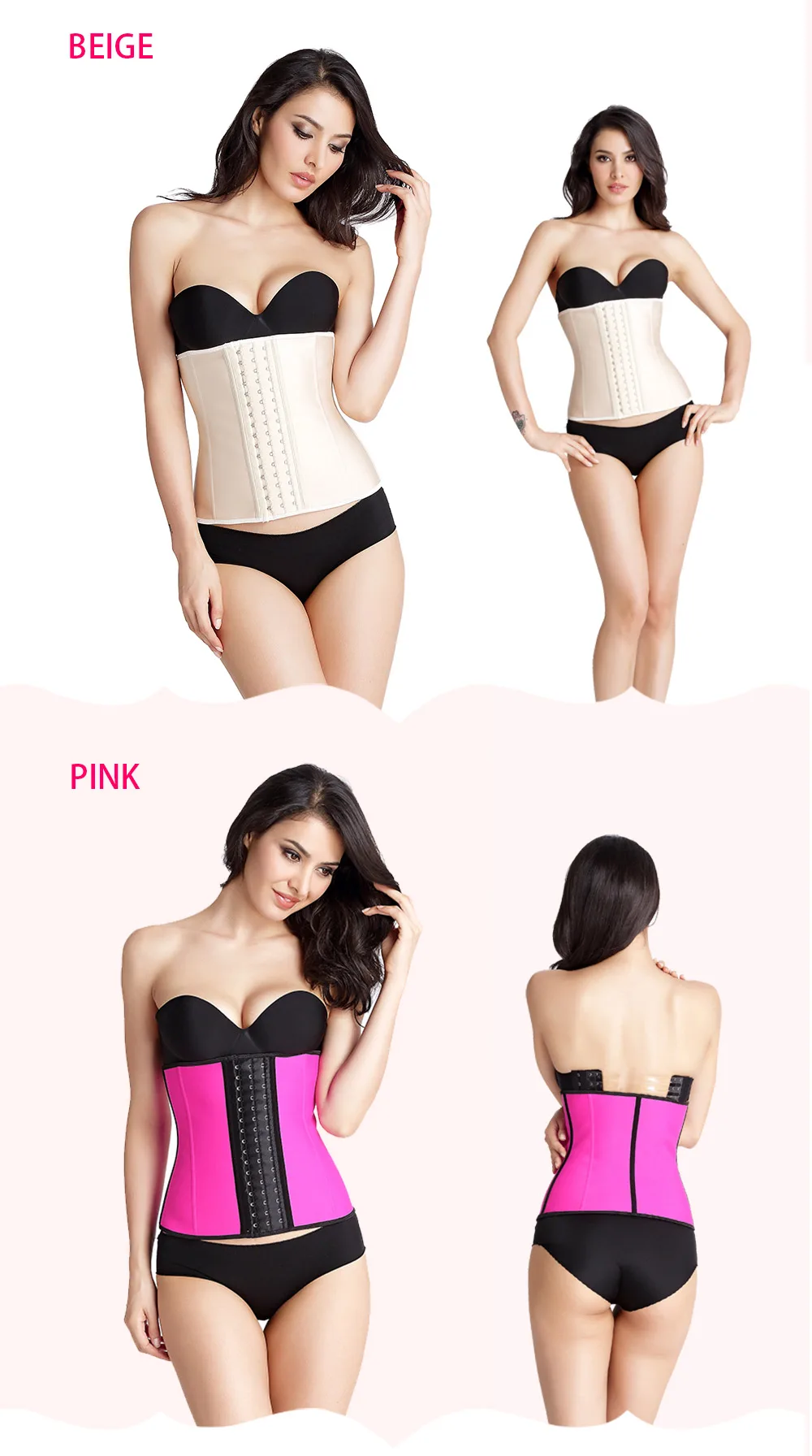 NB1066-Atbuty Latex Waist Trainer Plus Size Corset Women's 9 Steel Boned Workout Waist Cincher Underbust Body Shapewear Girdle (9)