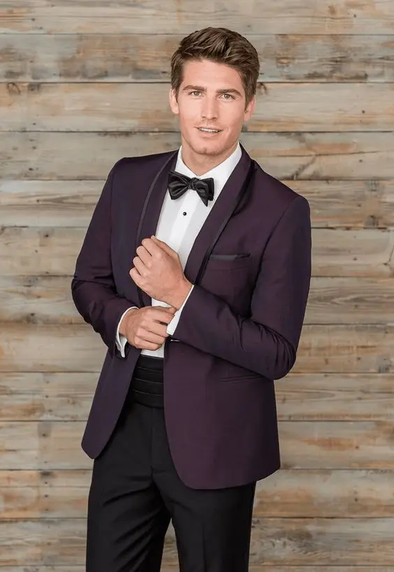 

Latest Coat Pant Design Purple Tuxedo Wedding Suits Slim Fit Custom 2 Piece Jacket Prom Men Suit Groom Blazers Terno Masculino