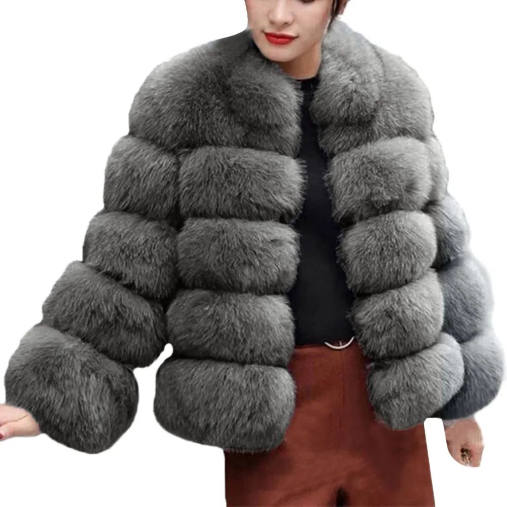Abrigos mujer invierno женское модное роскошное пальто из искусственного меха элегантное женское осенне-зимнее теплое пальто - Цвет: Оранжевый