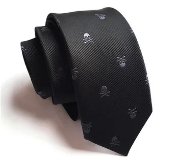 ГКНТ Фирменная Новинка брендовый мужской галстук белого цвета с принтом в виде черепа, тонкие галстуки для мальчиков галстук 6 см, узкие галстуки для мужчин галстук-бабочка синий подарки A024