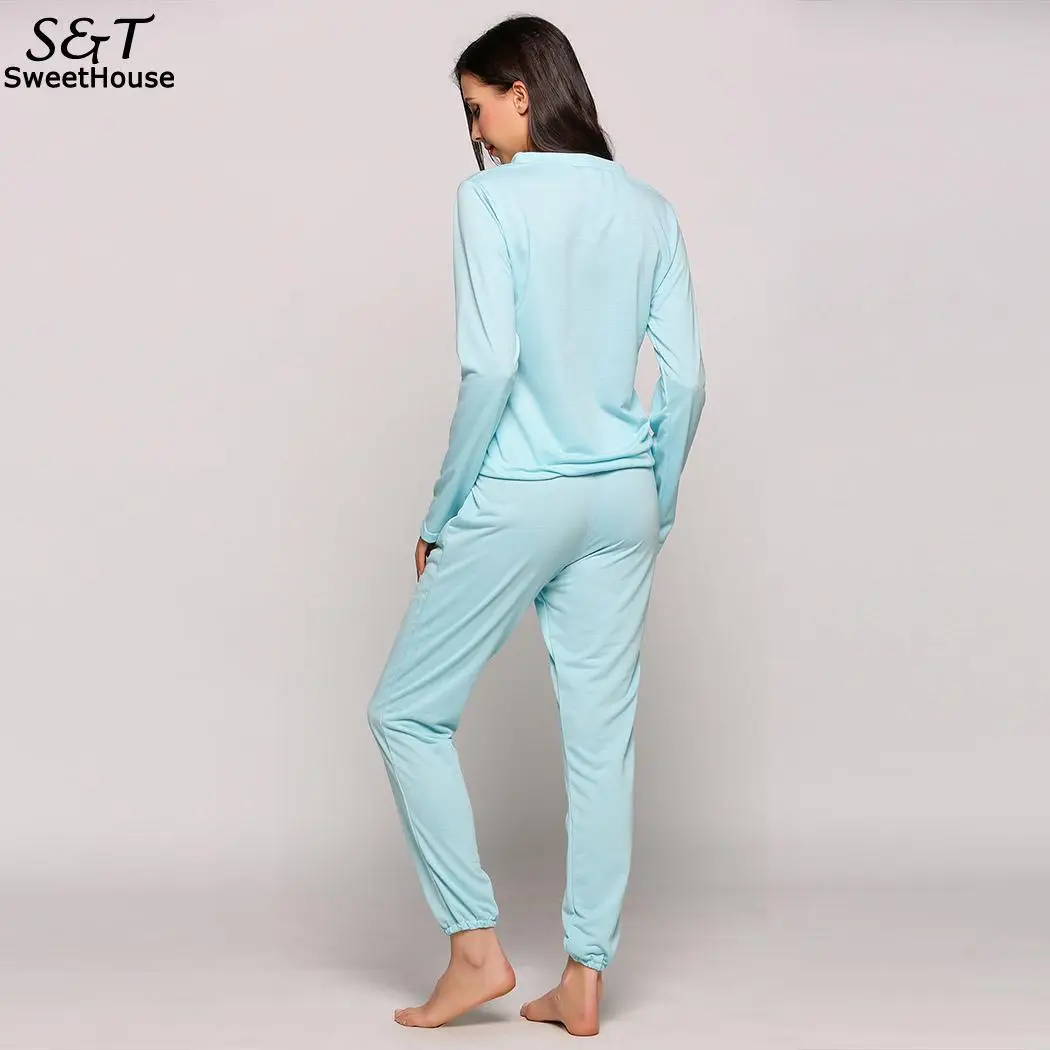 

Drawstring Pullover Long Sleeve Top and Solid Pants Tracksuit
